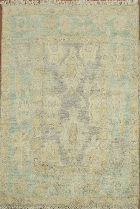 Vegetable Dye Oushak Turkish Foyer Rug 2x3