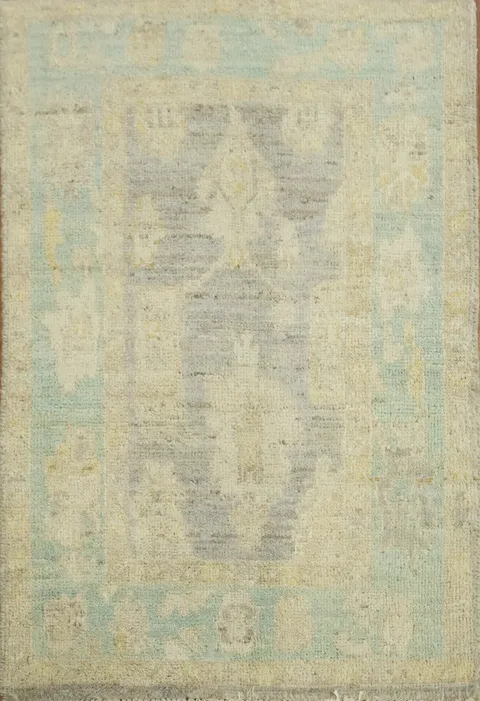 Vegetable Dye Oushak Turkish Accent Rug 2x3