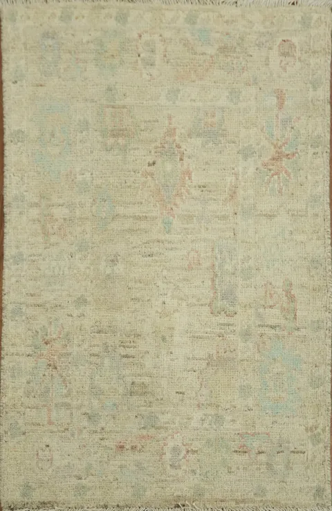 Vegetable Dye Oushak Turkish Rug 2x3