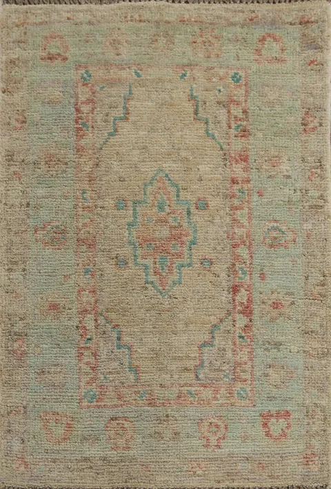 Vegetable Dye Oushak Turkish Rug 2x3