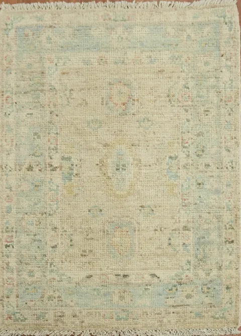 Vegetable Dye Oushak Turkish Accent Rug 2x3
