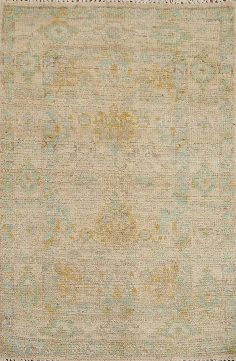 Vegetable Dye Oushak Turkish Accent Rug 2x3