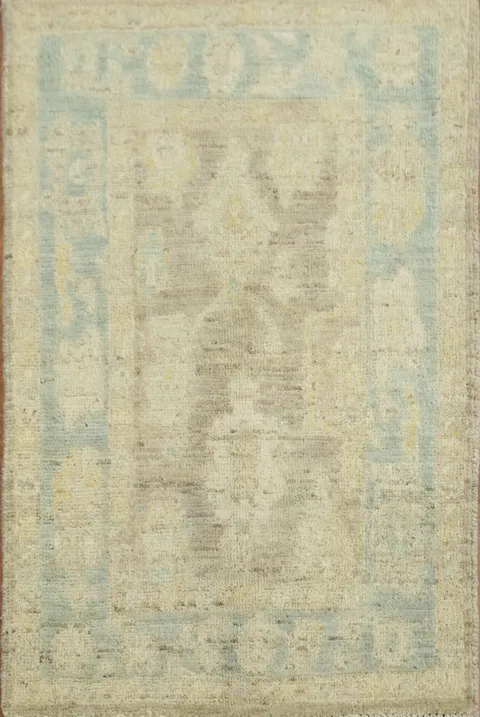 Vegetable Dye Oushak Turkish Foyer Rug 2x3