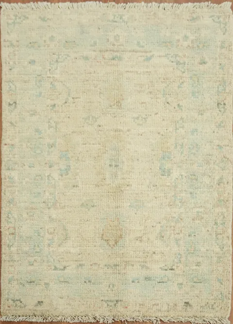Vegetable Dye Oushak Turkish Foyer Rug 2x3