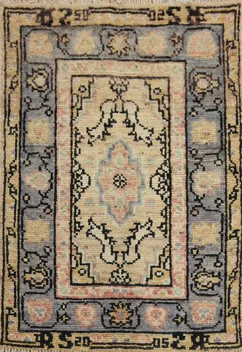 Vegetable Dye Oushak Turkish Accent Rug 2x3