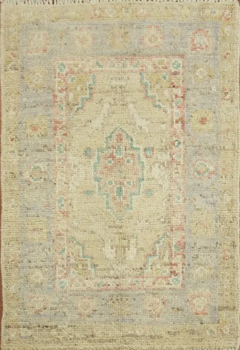 Vegetable Dye Oushak Turkish Accent Rug 2x3