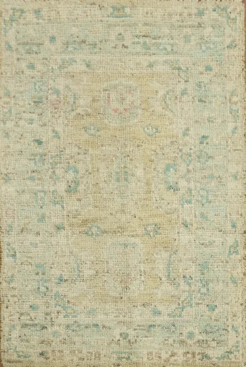 Vegetable Dye Wool Oushak Turkish Accent Rug 2x3