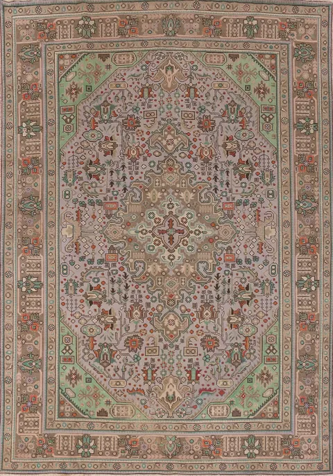 Vintage Wool Tabriz Persian Area Rug 6x9