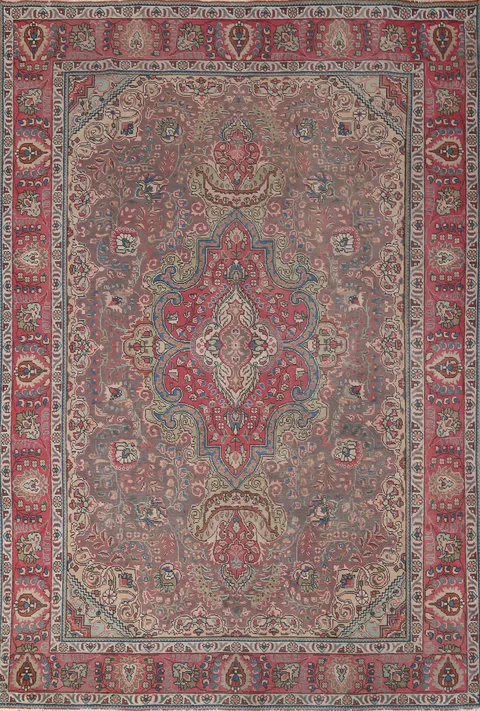 Vintage Wool Tabriz Persian Area Rug 8x11