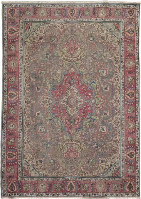 Vintage Wool Tabriz Persian Area Rug 8x11