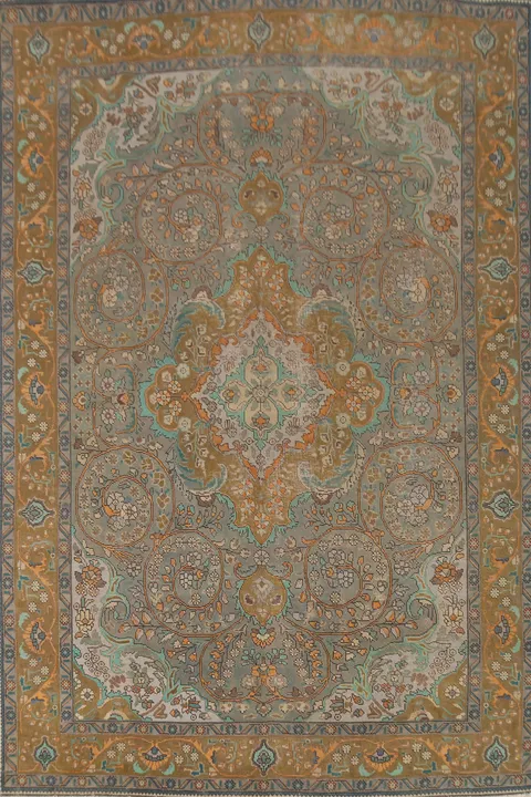 Vintage Wool Tabriz Persian Area Rug 7x10