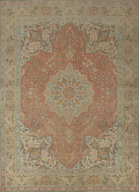 Vintage Wool Tabriz Persian Area Rug 8x11