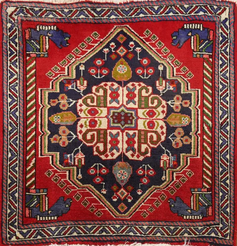 Square Geometric Abadeh Persian Rug 2x2