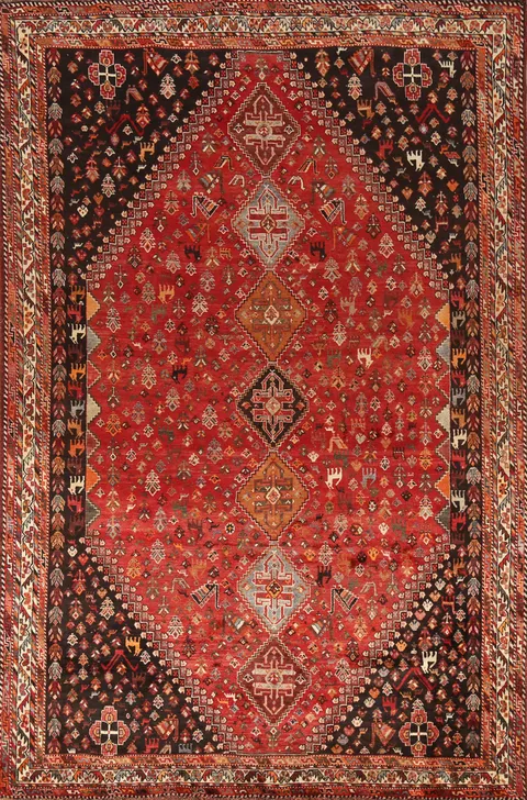 Vegetable Dye Shiraz Persian Area Rug 7x11
