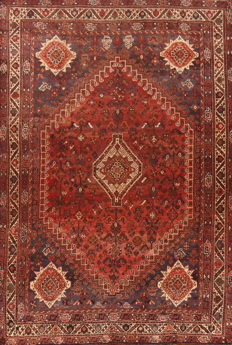 Tribal Geometric Shiraz Persian Area Rug 7x10