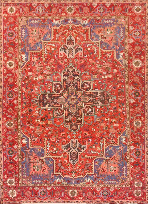 Vintage Wool Heriz Persian Area Rug 10x13