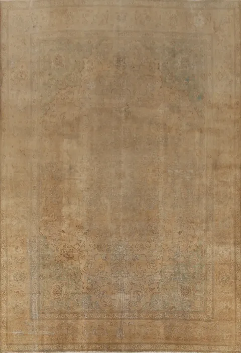 Distressed Wool Tabriz Persian Area Rug 10x13