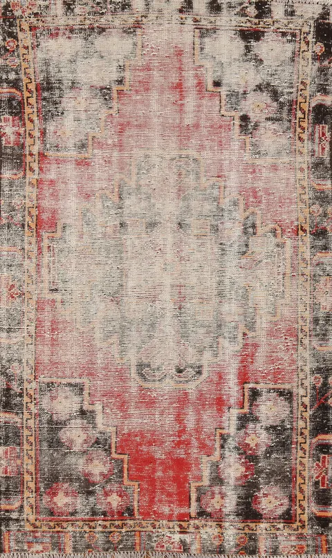 Antique Geometric Hamedan Persian Rug 3x6