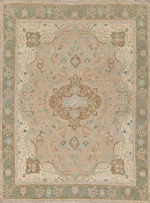 Vintage Wool Tabriz Persian Area Rug 10x12