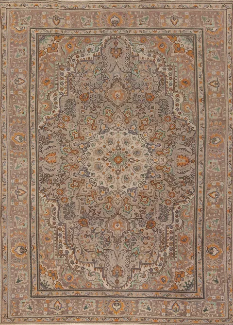 Handmade Brown Tabriz Persian Area Rug 8x11