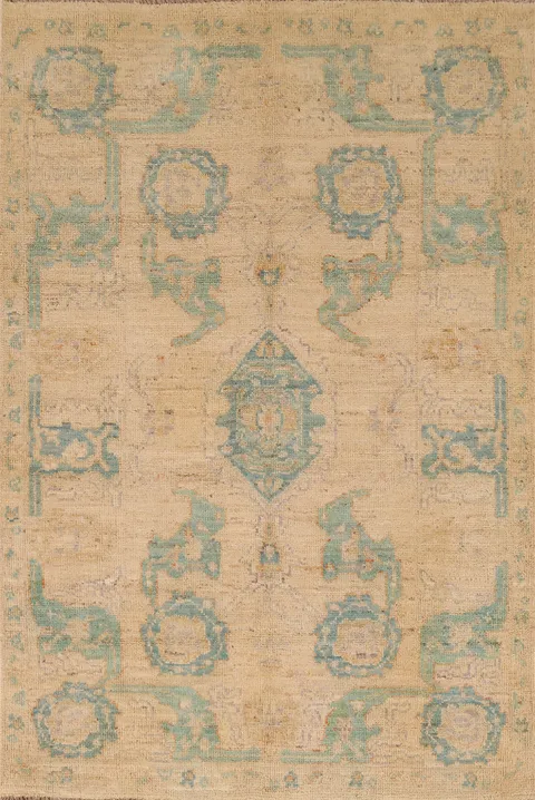 Vegetable Dye Oushak Turkish Rug 4x6