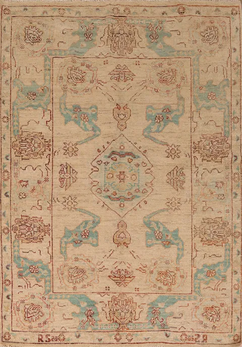 Handmade Wool Oushak Vegetable Dye Rug 5x7