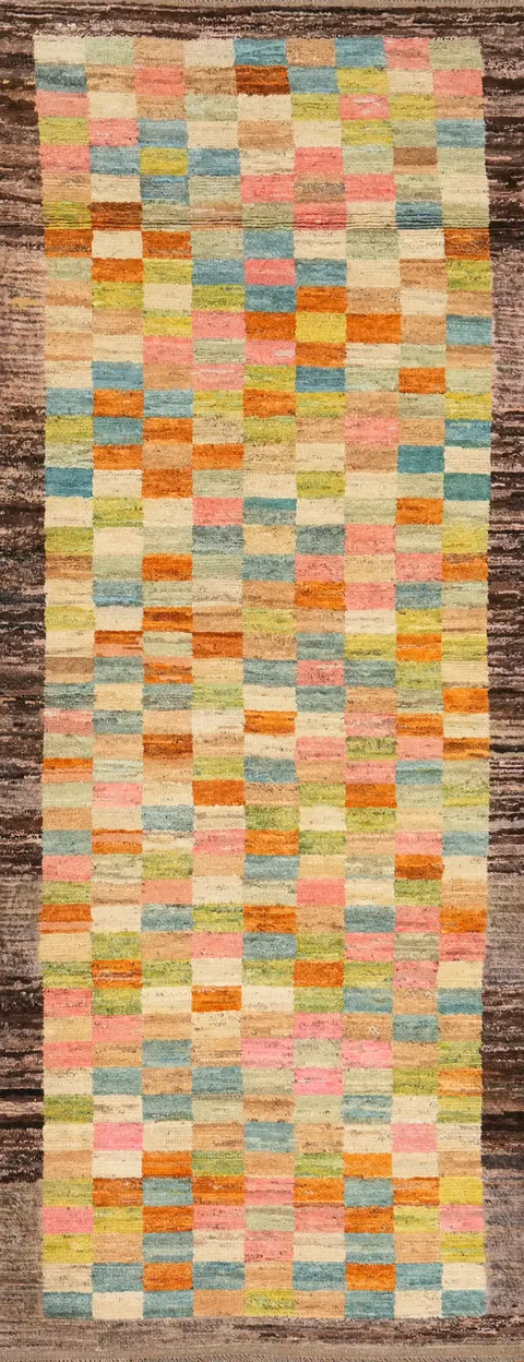 Vegetable Dye Oushak Turkish Runner Rug 4x13