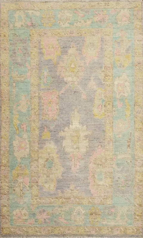 Vegetable Dye Oushak Turkish Accent Rug 3x5