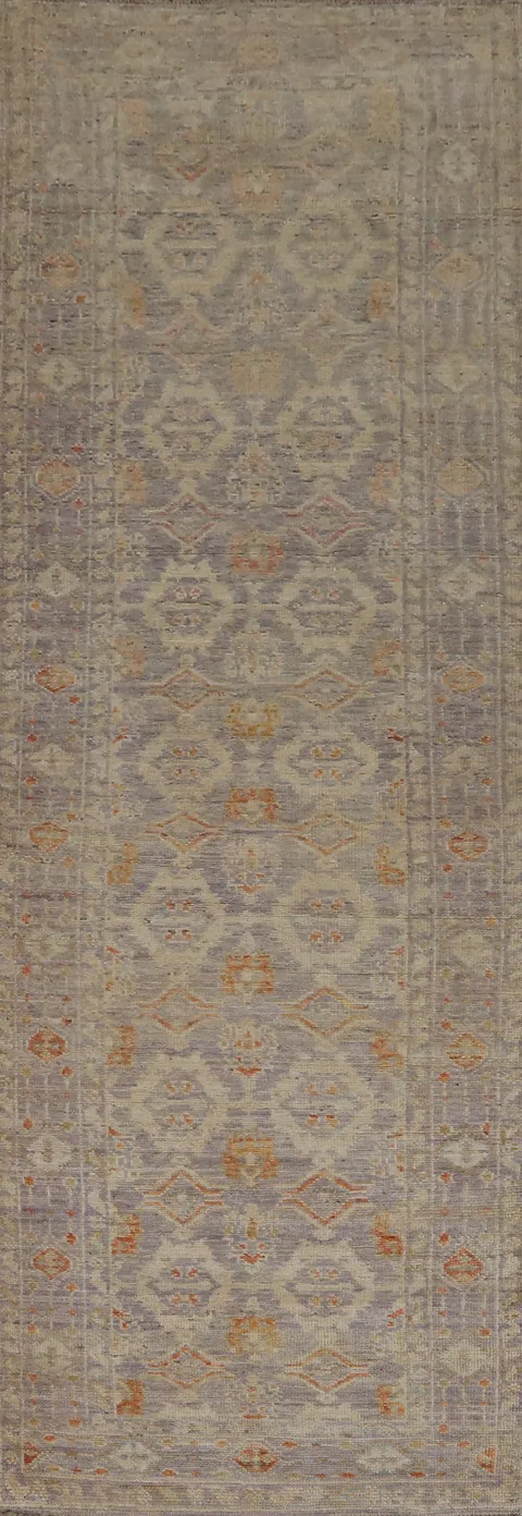 Vegetable Dye Oushak Turkish Runner Rug 3x12