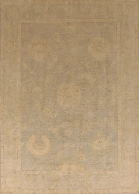 Vegetable Dye Oushak Turkish Area Rug 9x11