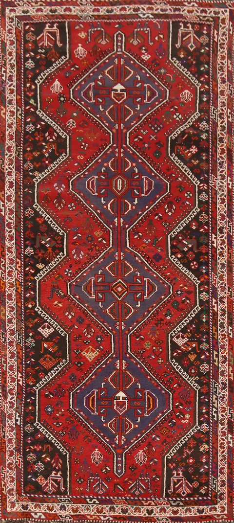 Geometric Shiraz Persian Runner Rug 4x10