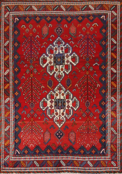 Handmade Red Sirjan Persian Rug 5x6