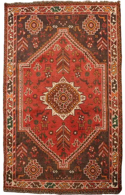 Tribal Geometric Shiraz Persian Rug 4x5