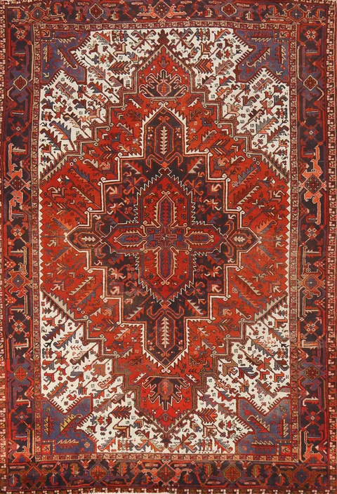 Geometric Heriz Persian Area Rug 8x10