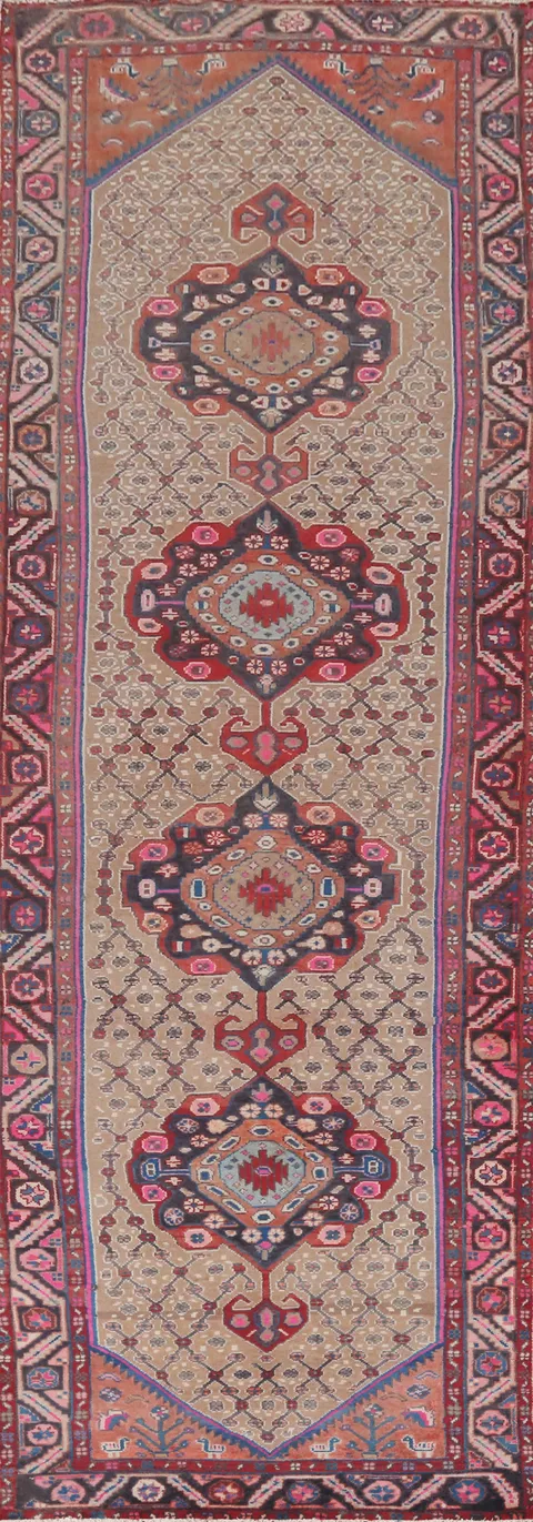 Vegetable Dye Wool Koliaei Persian Runner Rug 3x12