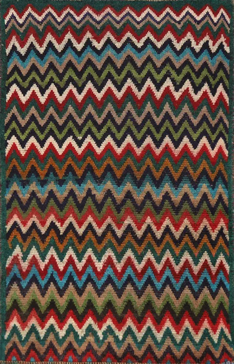 Chevron Style Gabbeh Persian Rug 3x4