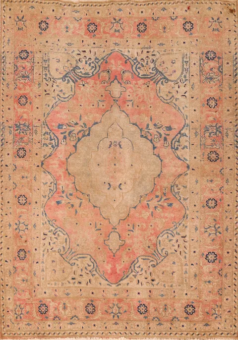 Antique Wool Tabriz Persian Rug 5x6