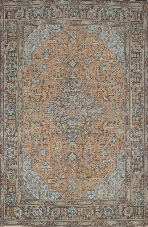 Vintage Wool Tabriz Persian Area Rug 6x10