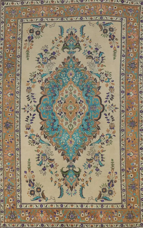Traditional Wool Tabriz Persian Area Rug 6x10