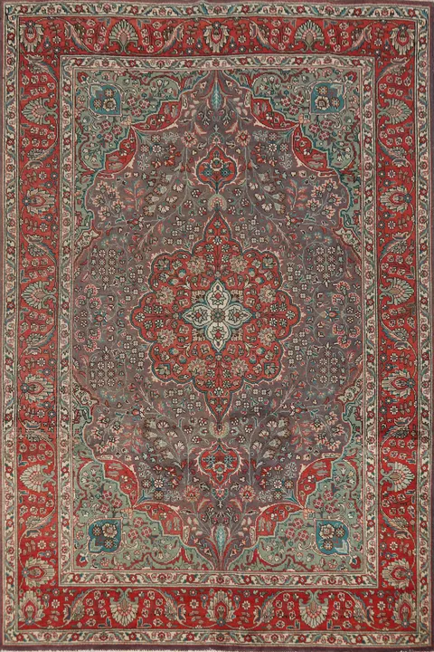 Floral Purple Tabriz Persian Area Rug 6x9