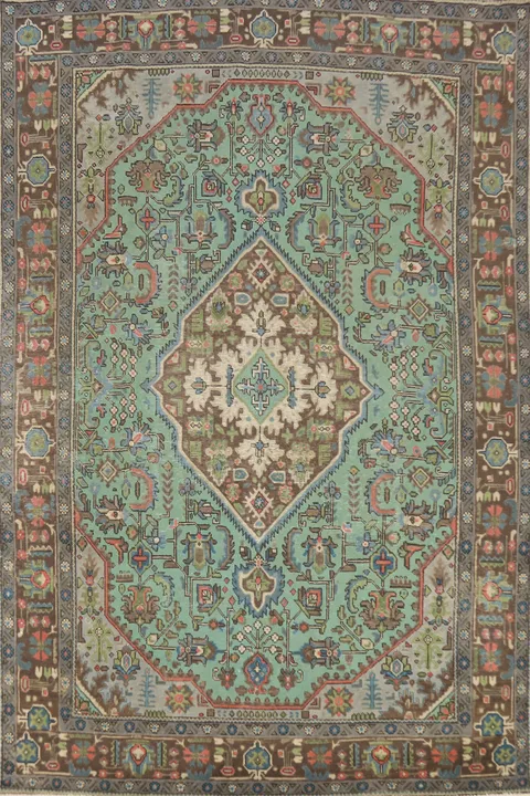 Handmade Wool Tabriz Persian Area Rug 6x9