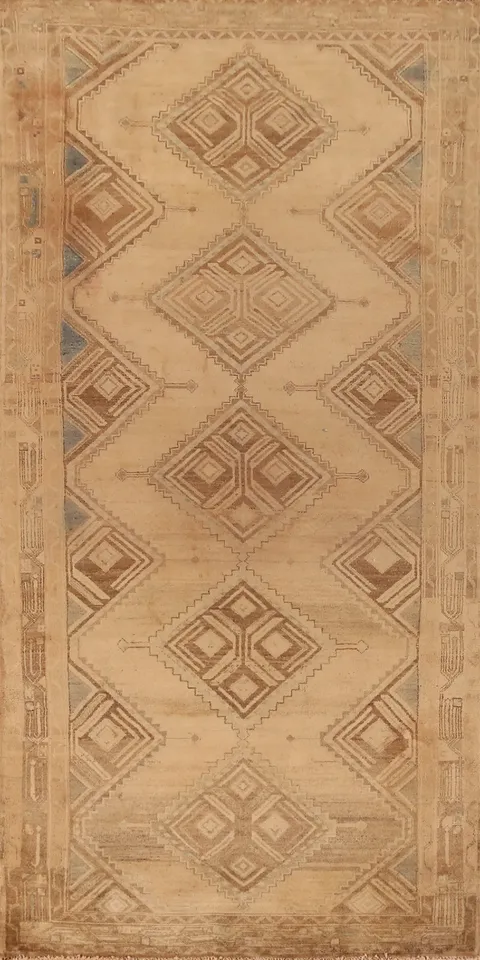 Geometric Wool Hamedan Persian Area Rug 5x11