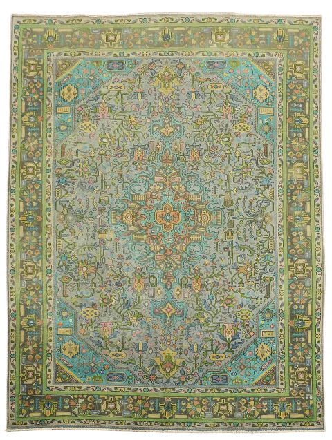 Geometric Wool Tabriz Persian Area Rug 8x11