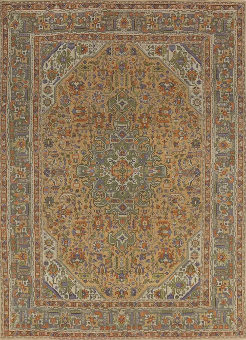 Vintage Wool Tabriz Persian Area Rug 8x11