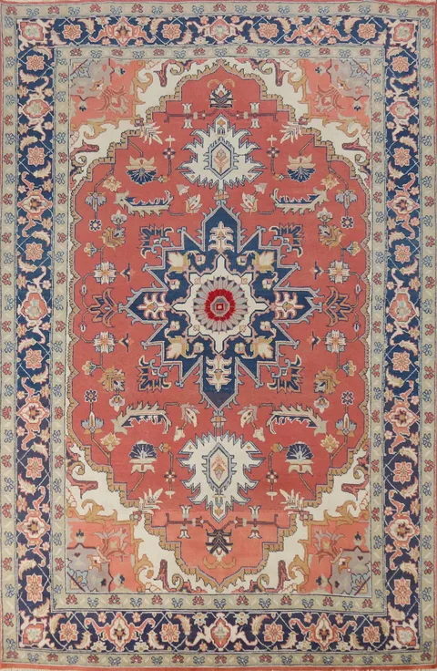 Vegetable Dye Heriz Serapi Persian Area Rug 6x9