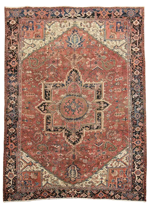 Vintage Wool Heriz Persian Area Rug 8x11
