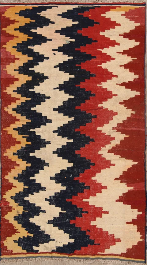 Geometric Tribal 5x8 Kilim Shiraz Persian Area Rug