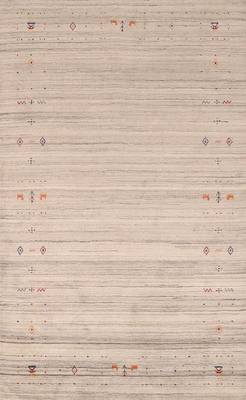 Tribal Wool Gabbeh Oriental Area Rug 5x8