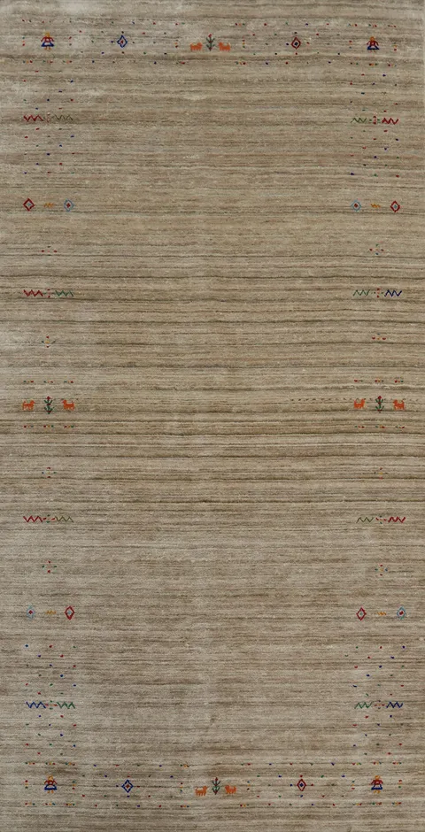 Camel Color Silk Gabbeh Indian Area Rug 5x12