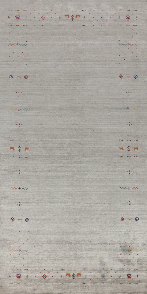 Indian Silk Gabbeh Oriental Area Rug 5x12